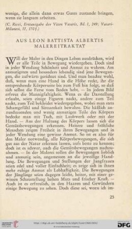 Aus Leon Battista Albertis Malereitraktat