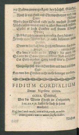 Fidium Cordialium Decas Vigesima quinta. CCXLI. - CCL.