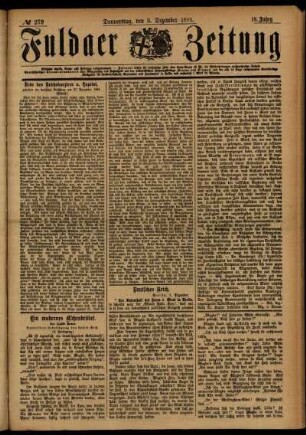 Ausgabe vom Donnerstag, den 03. Dezember 1891.