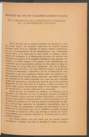 Discurso del doctor Guillermo Lohmann Villena