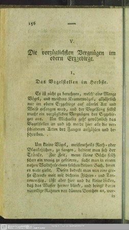 V. Die vorzüglichen Vergnügen im obern Erzgebirge