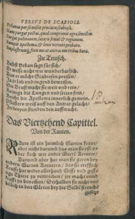 Das Viertzehend Capittel. Von der Rauten.