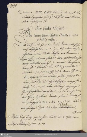 5. Capitel. Von denen damahligen Rechten und Justizwesen.