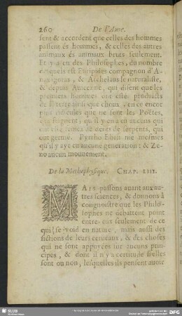 De la Methaphysique. Chap. LIII.