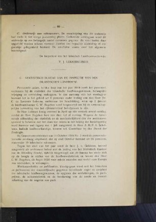 C. Statistisch Bureau van de Inspectie van den Inlandschen Landbouw.