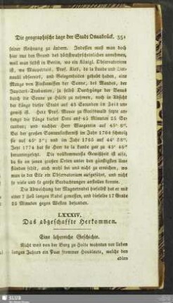 LXXXIV. Das abgeschaffte Herkommen