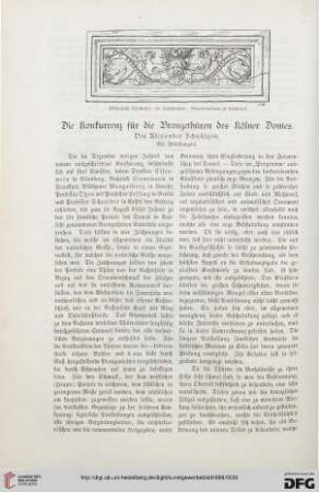 Die Konkurrenz für die Bronzethüren des Kölner Domes