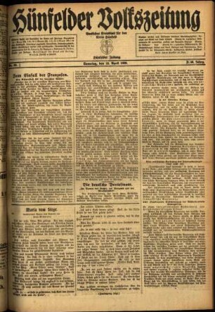 Ausgabe vom Samstag, den 10. April 1920.