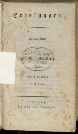 Drittes Bändchen.