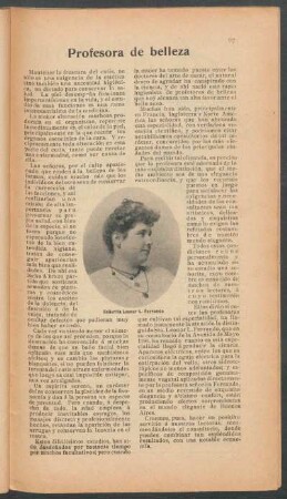 Profesora de belleza - Señorita Leonor L. Ferrando