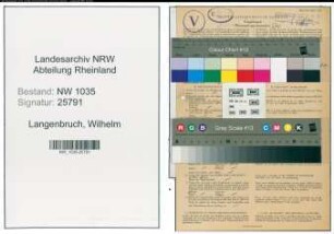 Entnazifizierung Wilhelm Langenbruch , geb. 21.12.1876 (Ingenieur)