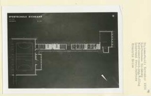 Sportschule Eichkamp, Berlin-Westend (Diplomarbeit bei Kurt Dübbers): Hallen, Grundriss 1:200
