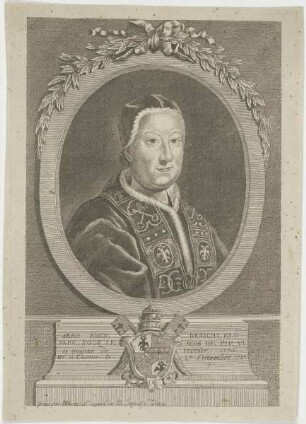 Bildnis des Jean Ange Braschi, elu Pape, sous le nom de Pie VI.