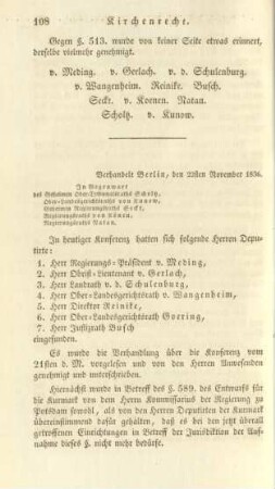Verhandelt Berlin, den 22ten November 1836.