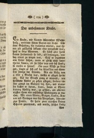 139-140, Der unbesonnene Knabe