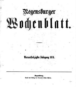 Regensburger Wochenblatt. 64. 1874