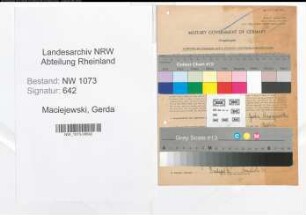 Entnazifizierung Gerda Maciejewski , geb. 01.09.1913 ()
