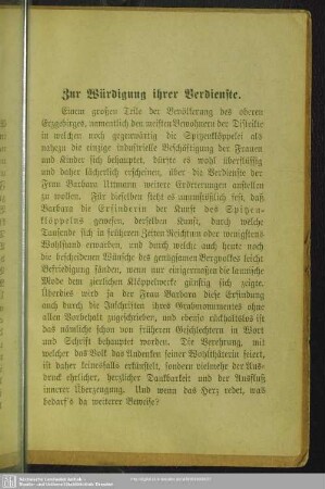 Zur Würdigung ihrer Verdienste
