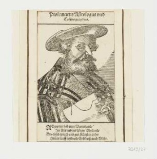 Bildnis Ptolemaeus, aus: Nicolas Reusner, "Kontrafakturbuch", Straßburg 1587