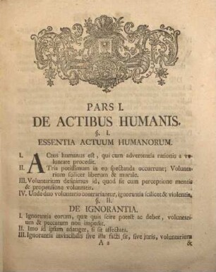 Pars I. De actibus humanis.