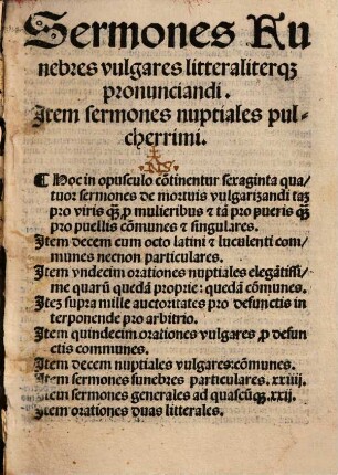 Sermones Funebres vulgares literaliterq[ue] pronunciandi
