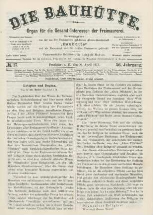 No. 17. Frankfurt a. M., den 26. April 1913. 56. Jahrgang.