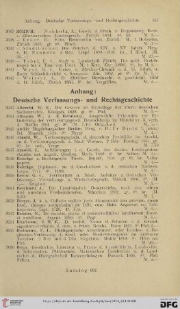 Anhang: Deutsche Verfassungs- und Rechtsgeschichte (Nr. 3043 - 3380)