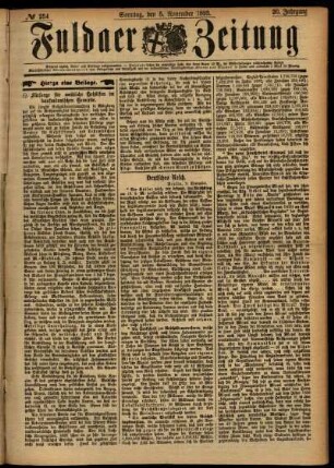 Erste Ausgabe vom Sonntag, den 05. November 1893.
