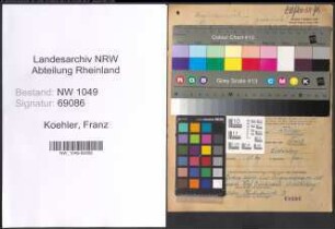 Entnazifizierung Franz Koehler , geb. 11.10.1889 (Finanzbeamter)