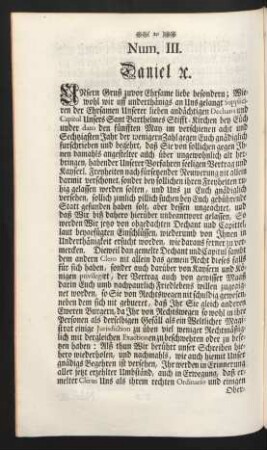 Num. III. Daniel [et]c.