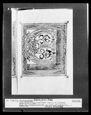 Psalter Karls des Kahlen — Buchseite mit Initiale E(xultate), Folio 88