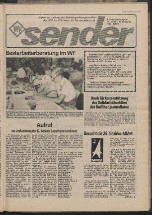 Betriebszeitung 'WF-Sender', Nr.35/1987 (1. Septemberausgabe 1987)