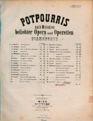 Potpourri nach Motiven der J. Offenbachschen Operette Pariser Leben