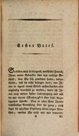Einige Bemerkungen über die Privaterziehung junger Leute aus den gebildeten Ständen in Briefen an einen Hofmeister