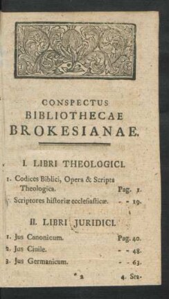 Conspectus Bibliothecae Brokesianae