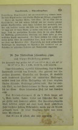 26. Das Fürstenthum Schaumburg-Lippe