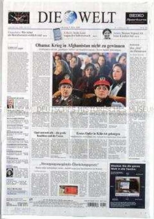Tageszeitung "Die Welt" u.a. zu einem Zeitungsinterview von US-Präsident Obama zur Lage in Afghanistan und zur Krise der US-Autoindustrie