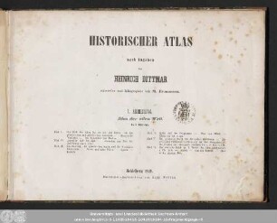 I. Abtheilung. Atlas der alten Welt. In 6 Blättern.