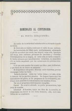 Homenajes al centenario.