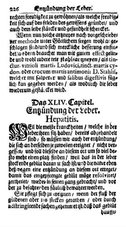Das XLIV. Capitel. Entzündung der Leber. Hepatitis.