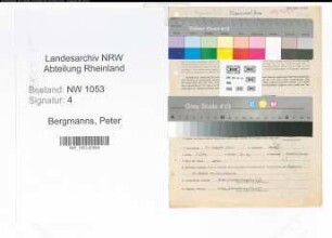 Entnazifizierung Peter Bergmanns , geb. 07.08.1900 (Steuerinspektor)