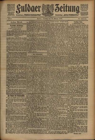Erste Ausgabe vom Samstag, den 27. Februar 1909.