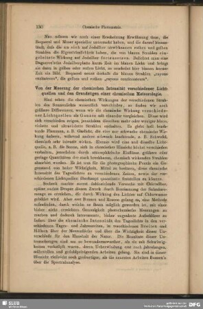 Von der Messung der chemischen Intensität verschiedener Lichtquellen und den Grundzügen einer chemischen Meteorologie