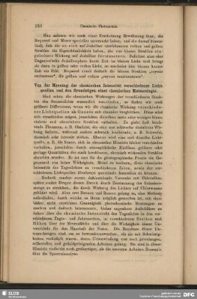 Von der Messung der chemischen Intensität verschiedener Lichtquellen und den Grundzügen einer chemischen Meteorologie