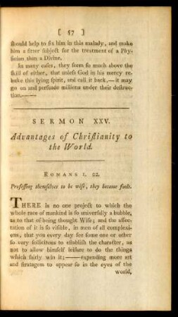 Sermon XXV. Advantages of Christianity to the World