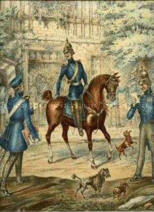 Uniformdarstellung, Dragoner und General des 2. Dragoner-Regiments, Preußen, 1856, Tafel 19 aus: Wühlisch: Dragoner-Bilder.