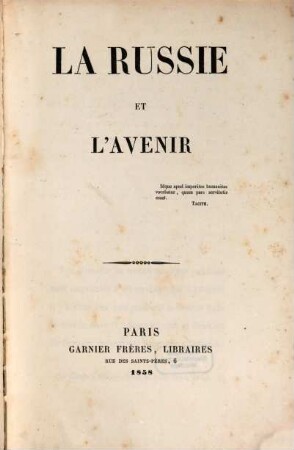 La Russie et l'avenir