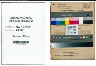 Entnazifizierung Maria Kemper, geb. 13.04.1903 (Angest.)