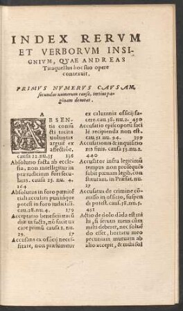 Index Rerum Et Verborum Insignium ...