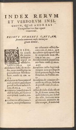 Index Rerum Et Verborum Insignium ...